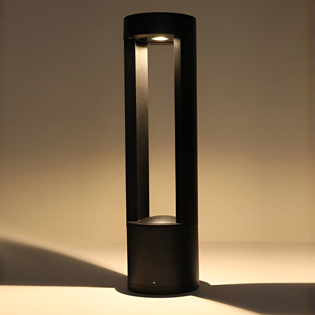 Waterproof LED Outdoor Bollard Lights Hollow Cylindrical Black Lamp for Elegant Exterior Lighting - Lamp Outdoor