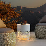 Stylish Hollow Mesh LED Cylinder Light Freestanding Outdoor Garden Lighting - Lamp Outdoor