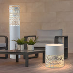 Stylish Hollow Mesh LED Cylinder Light Freestanding Outdoor Garden Lighting - Lamp Outdoor