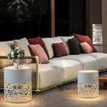 Stylish Hollow Mesh LED Cylinder Light Freestanding Outdoor Garden Lighting - Lamp Outdoor