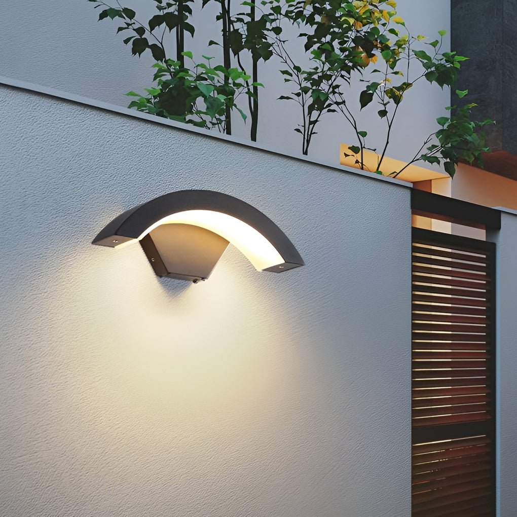 Classic Curved Glow LED Wall Light Outdoor Downlights Porch Wall Mounted Sconce - Lamp Outdoor