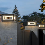 Creative Square Frame Waterproof Black Modern Solar Fence Post Lights - Lamp Outdoor