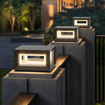Creative Square Frame Waterproof Black Modern Solar Fence Post Lights - Lamp Outdoor