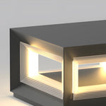 Creative Square Frame Waterproof Black Modern Solar Fence Post Lights - Lamp Outdoor