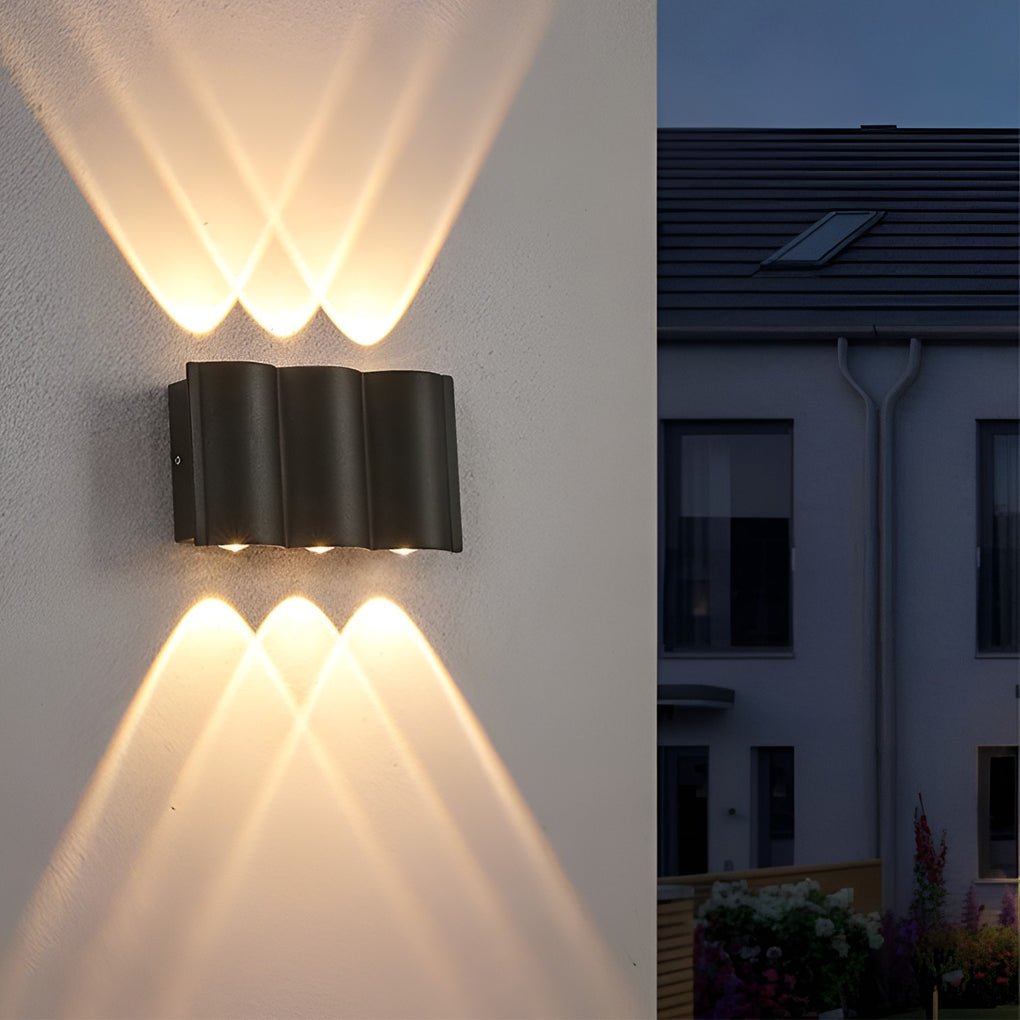 Creative Wave Arc Design Up and Down Lights LED Outdoor Wall Lights Wall Sconces Waterproof - Lamp Outdoor