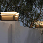 Waterproof Metal Pillar Lights Square Minimalist Style - Lamp Outdoor