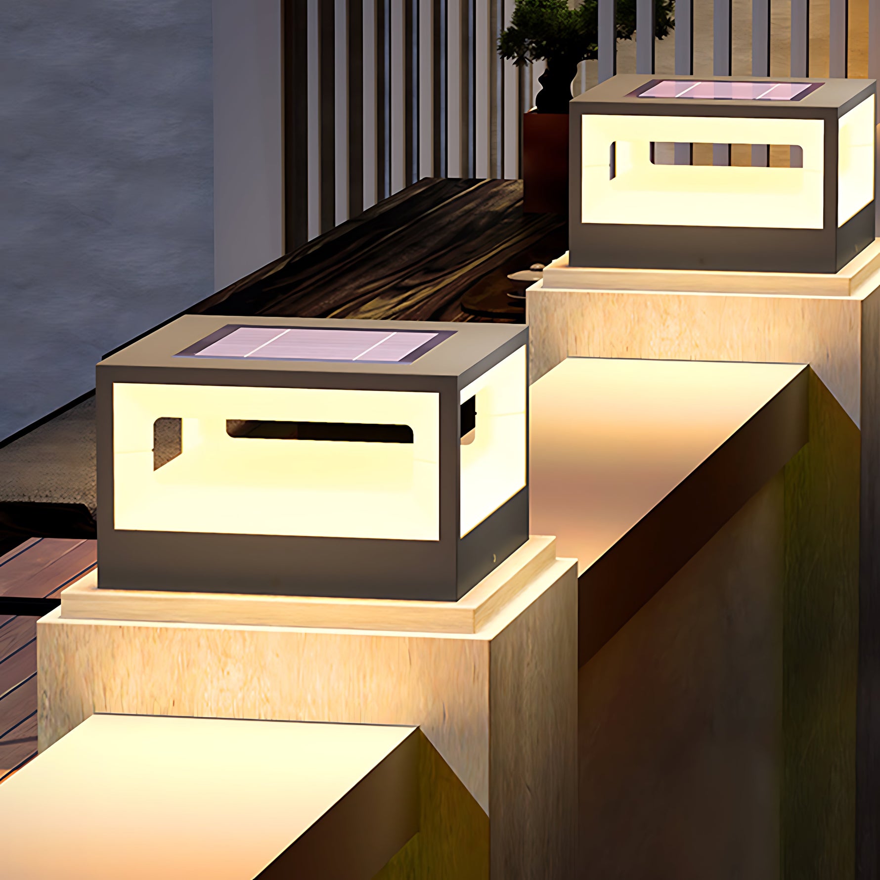 Hollow Square Pillar Light Waterproof - Lamp Outdoor