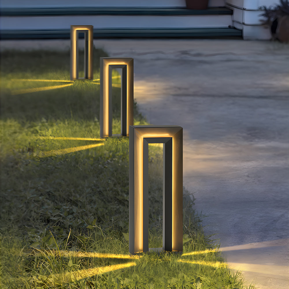 Outdoor Arch LED Solar Lawn Lights Modern Minimalist Style - Lamp Outdoor