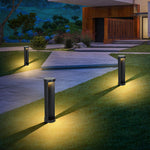 Modern Outdoor Cylinder Lawn Lamp - LED Solar & Hardwired Options - Lamp Outdoor
