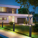 Modern Outdoor Cylinder Lawn Lamp - LED Solar & Hardwired Options - Lamp Outdoor