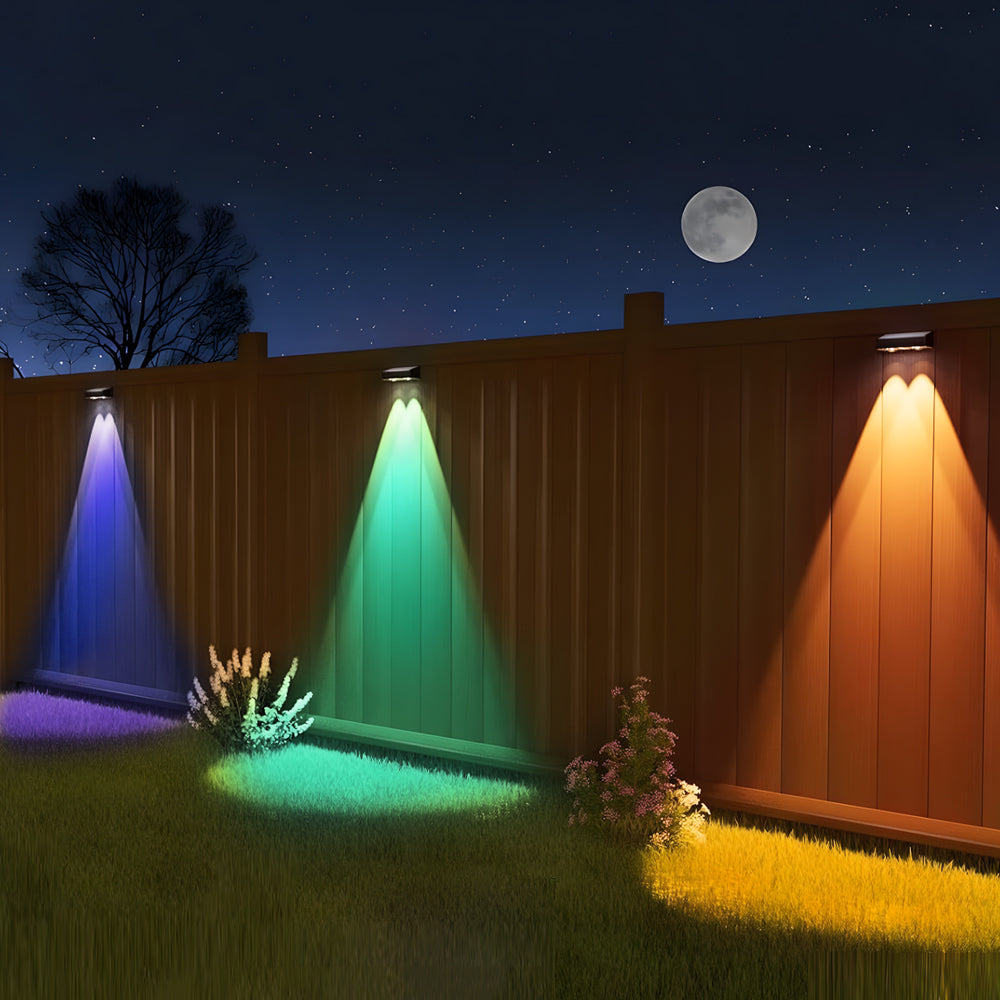 Solar-Powered outdoor square wall lights Waterproof Multi-Color Ambient - Lamp Outdoor