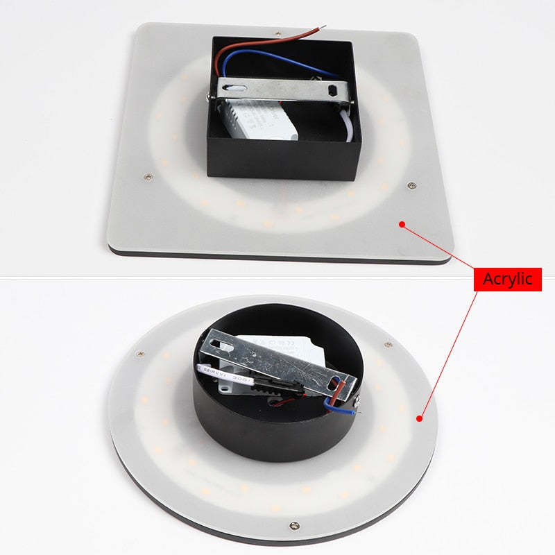 Klyne Minimalist Round/Square Outdoor Wall Lamp LED, Black/White - Lamp Outdoor