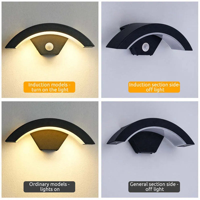 Elvon Nordic Arc Waterproof LED Outdoor Wall Lamp, Black - Lamp Outdoor