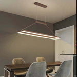 Gloen Modern Rectangular Hanging Pendant Light, Gold/Coffee - Lamp Outdoor