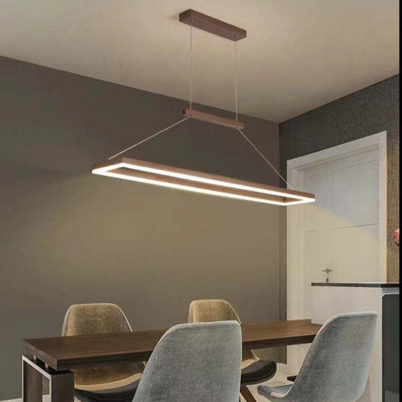 Gloen Modern Rectangular Hanging Pendant Light, Gold/Coffee - Lamp Outdoor