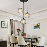Vina Modern Cluster Cylinder Glass Pendant Light, Black/Gold - Lamp Outdoor