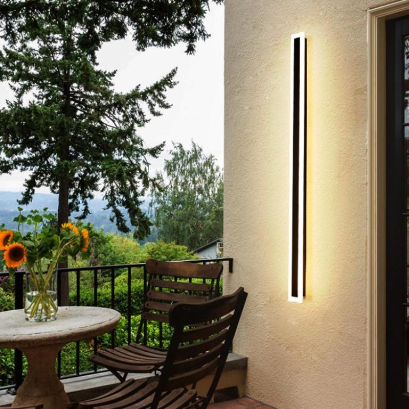 Arisha Radiation Linear Metal Acrylic Outdoor Wall Lamp Garden Corridor - Lamp Outdoor