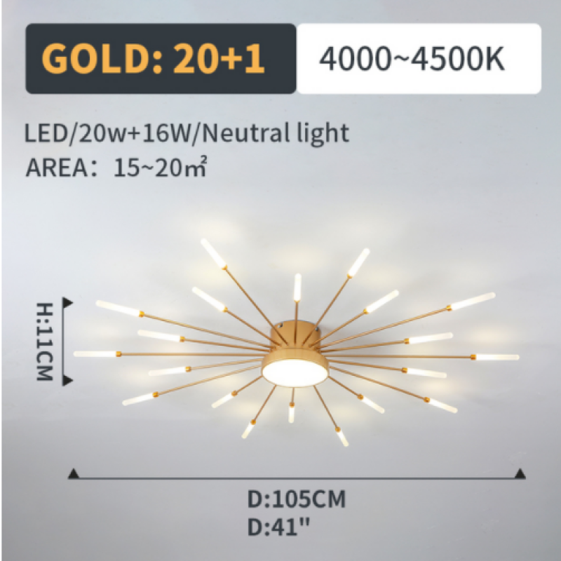 Wesley Modern Home Decoration Fireworks LED Ceiling Light - Lamp Outdoor