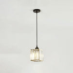 Vina Modern Cluster Cylinder Glass Pendant Light, Black/Gold - Lamp Outdoor