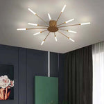 Wesley Flush-Mount Ceiling Light Fireworks, Black/Gold - Lamp Outdoor