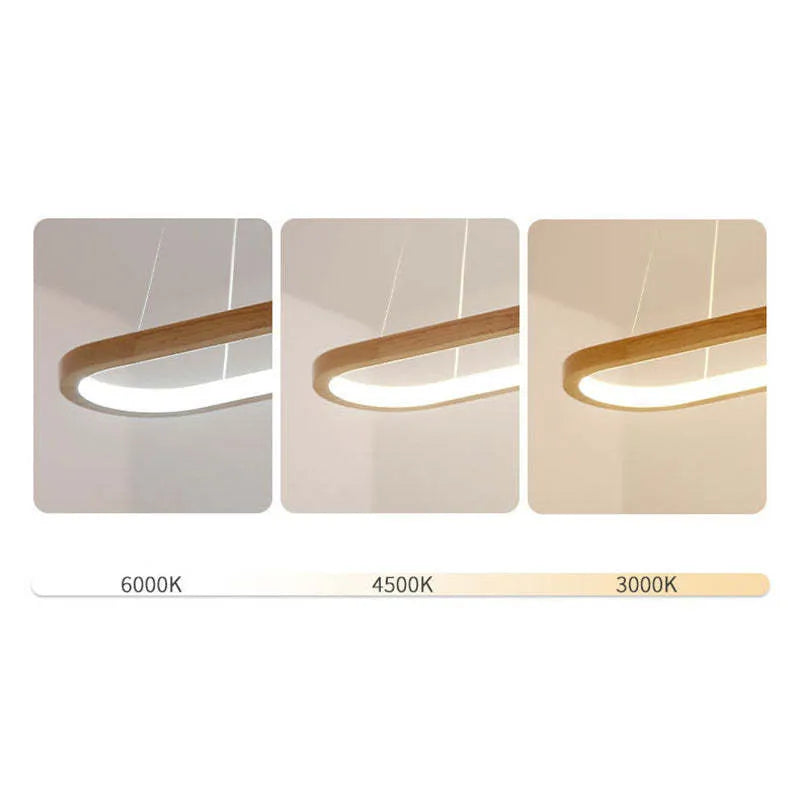 Veon Contemporary Oval Wooden Pendant Light - Lamp Outdoor
