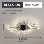 Wesley Flush-Mount Ceiling Light Fireworks, Black/Gold - Lamp Outdoor