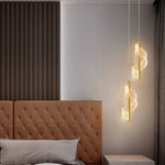 Zeva Vintage Golden Ribbon Pendant Light, Metal/Acrylic - Lamp Outdoor