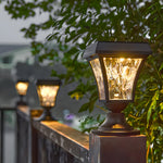 LED Solar Pillar Lights Outdoor Waterproof Cast Aluminum - Lamp Outdoor