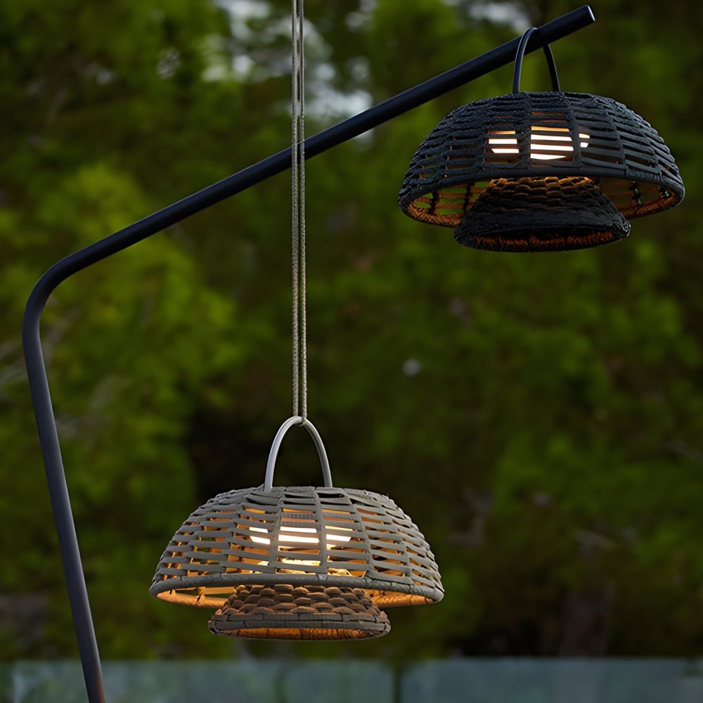 Decorative Ropes Rattan Waterproof LED Modern Solar Outdoor Chandelier - Lamp Outdoor