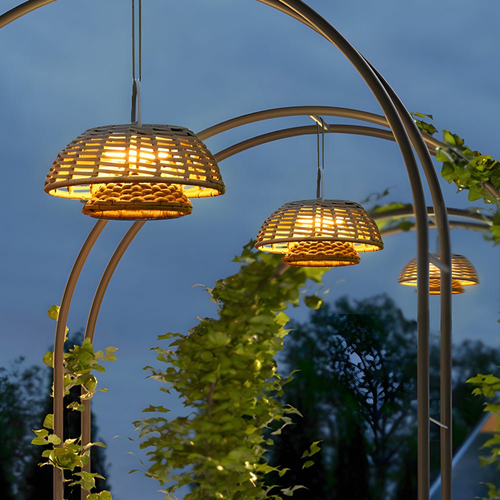 Decorative Ropes Rattan Waterproof LED Modern Solar Outdoor Chandelier - Lamp Outdoor