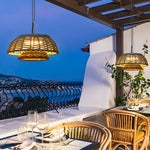 Decorative Ropes Rattan Waterproof LED Modern Solar Outdoor Chandelier - Lamp Outdoor