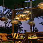 Decorative Ropes Rattan Waterproof LED Modern Solar Outdoor Chandelier - Lamp Outdoor