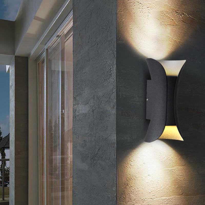 Curved LED Up and Down Lighting Waterproof Modern Outdoor Wall Lights - Lamp Outdoor