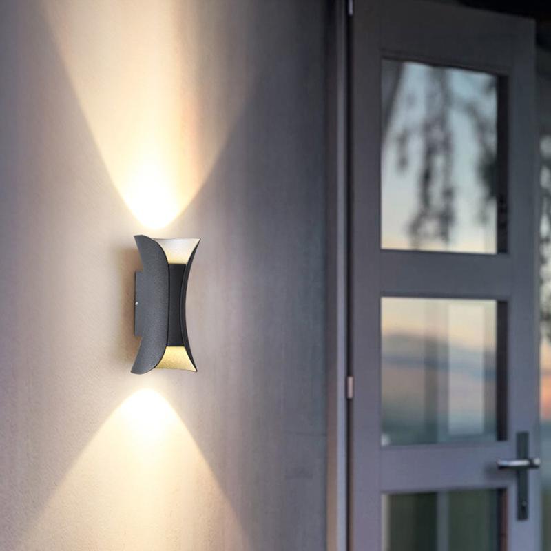 Curved LED Up and Down Lighting Waterproof Modern Outdoor Wall Lights - Lamp Outdoor