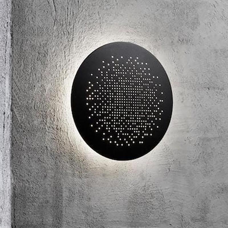 Circular Small Hollow Holes Waterproof LED Black Outdoor Wall Lights - Lamp Outdoor