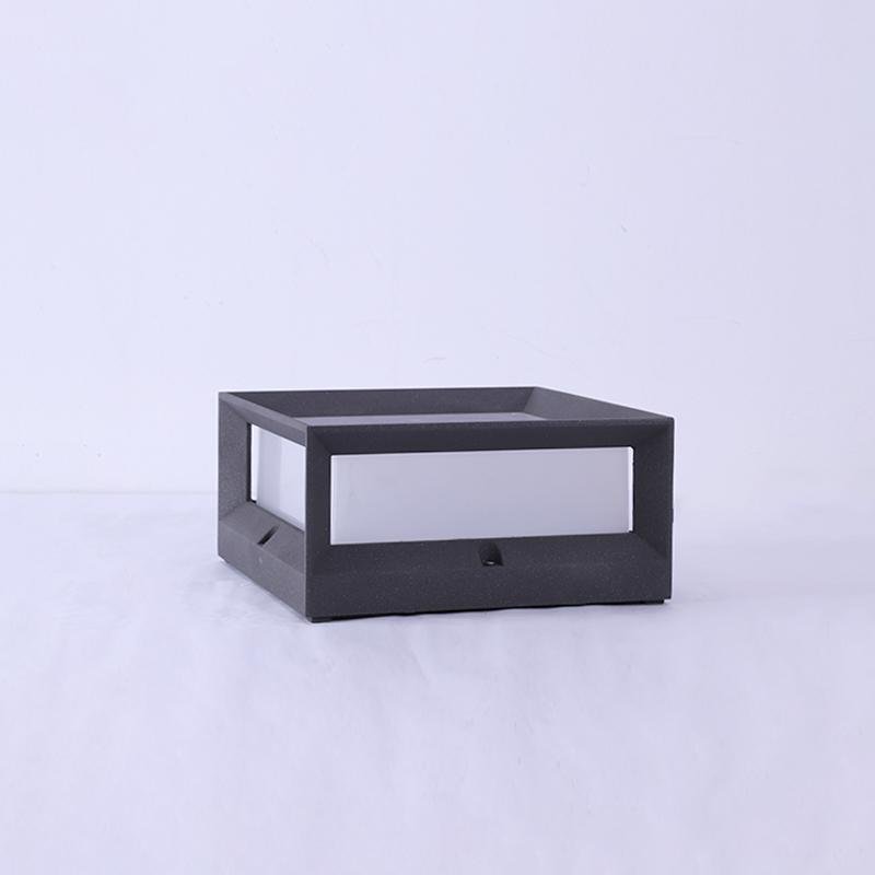 Square Waterproof Black Modern Solar Lights Outdoor Fence Post Lights - Lamp Outdoor