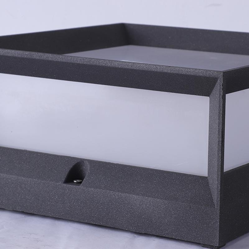 Square Waterproof Black Modern Solar Lights Outdoor Fence Post Lights - Lamp Outdoor