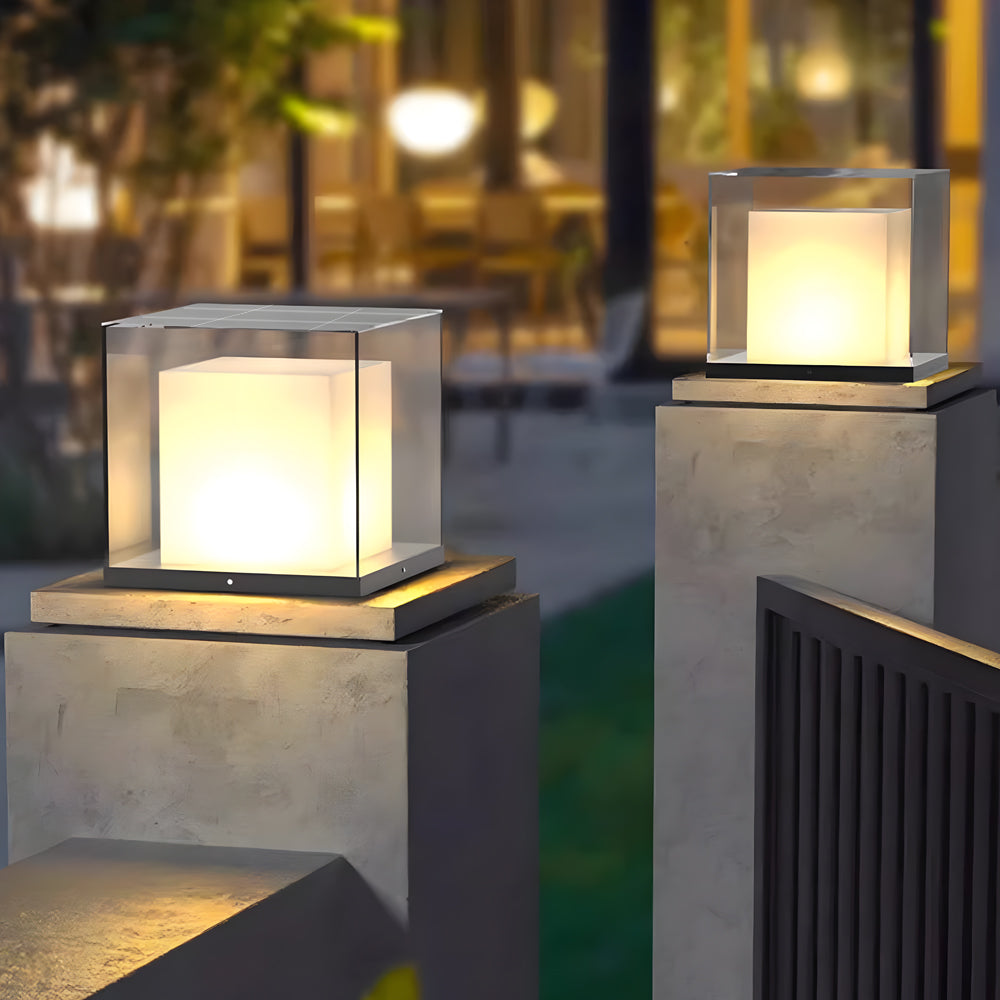Square Gate Pillar Lights Waterproof Outdoor Minimalist Style - Lamp Outdoor