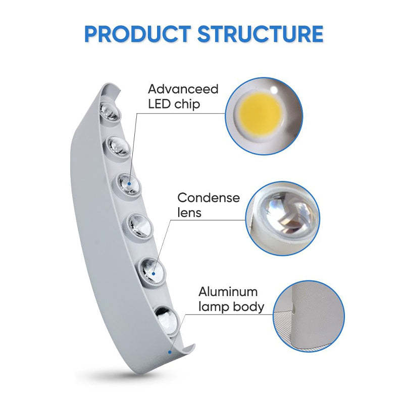 Ray Modern Rectangular Metal Outdoor Wall Lamp Water-Wave - Lamp Outdoor