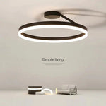 Solen Modern Circle Flush Mount Ceiling Light, Black & White - Lamp Outdoor