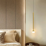 Auri Linear Metal Pendant Light Bedside, Black & Gold - Lamp Outdoor