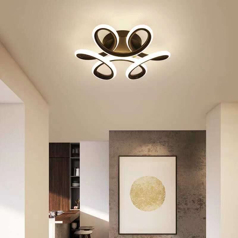 Fael Modern Flower Shape Metal Ceiling Light, Black/White, Hallway - Lamp Outdoor
