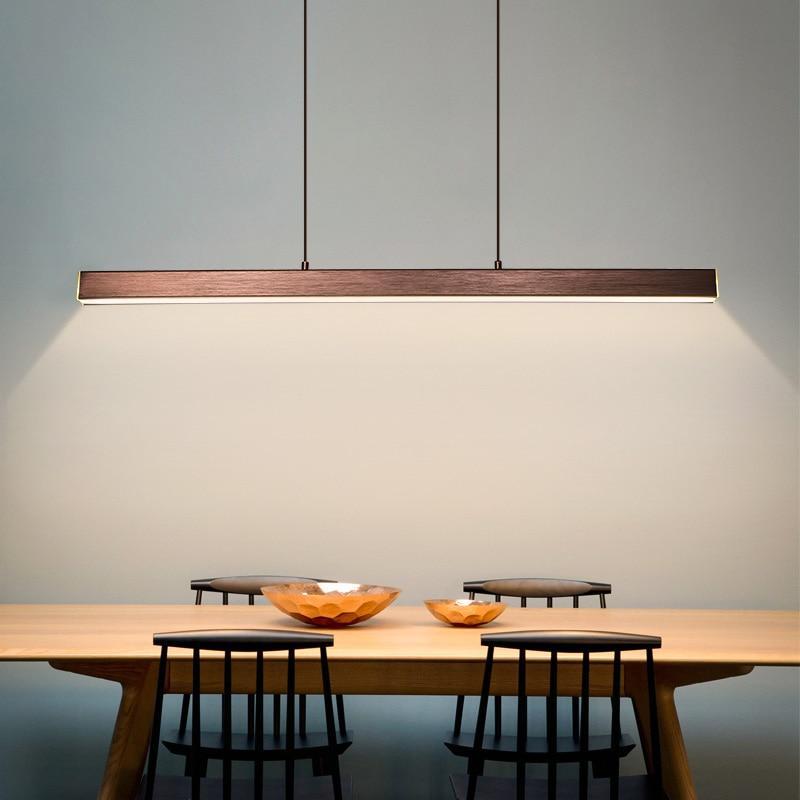 Thala Modern Linear Metal LED Pendant Light Black/Brown - Lamp Outdoor