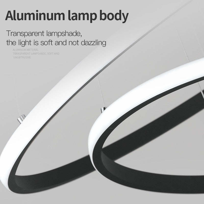 Zin Modern Ring Pendant Light, 2/3/4 Rings - Lamp Outdoor
