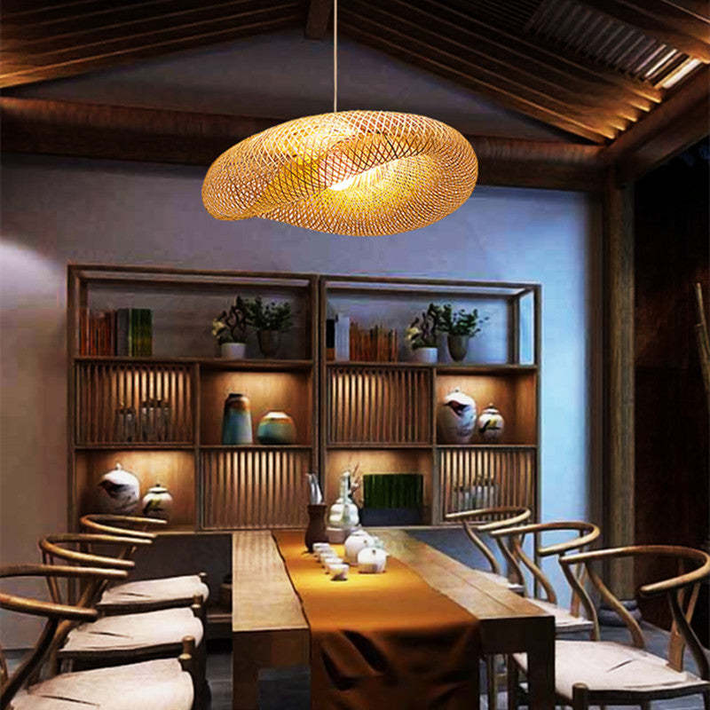 Rinwa Natural Pendant Light for Dining Room/Kitchen Island, Bamboo - Lamp Outdoor