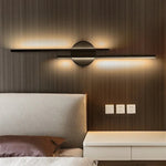 Elgo Modern Nordic Disc/Linear Metal LED Wall Lamp, Black/White - Lamp Outdoor