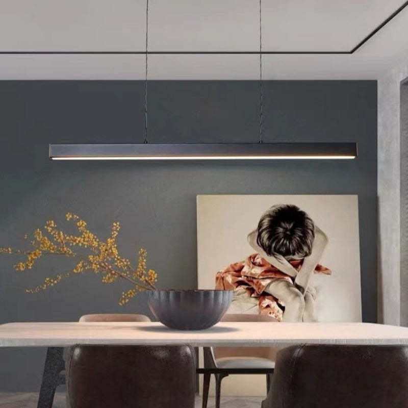 Thala Modern Linear Metal LED Pendant Light Black/Brown - Lamp Outdoor