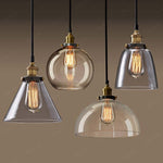 June Industrial Glass Pendant Light Clear/Amber/Smoke Grey - Lamp Outdoor
