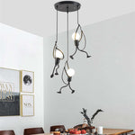 Miro Retro Modern Iron Man Pendant Light, Black - Lamp Outdoor