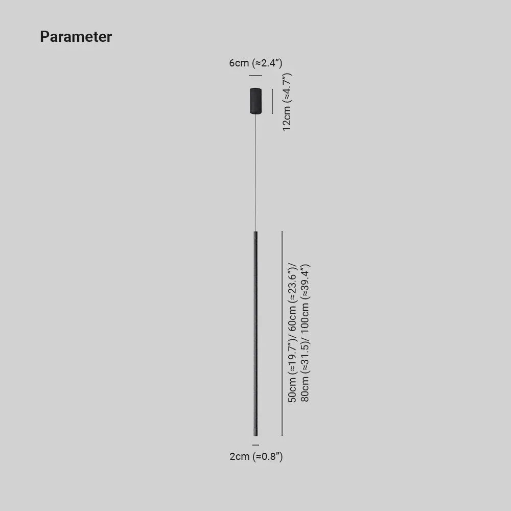Erix Minimalist Linear Pendant Light Bedside, Black - Lamp Outdoor